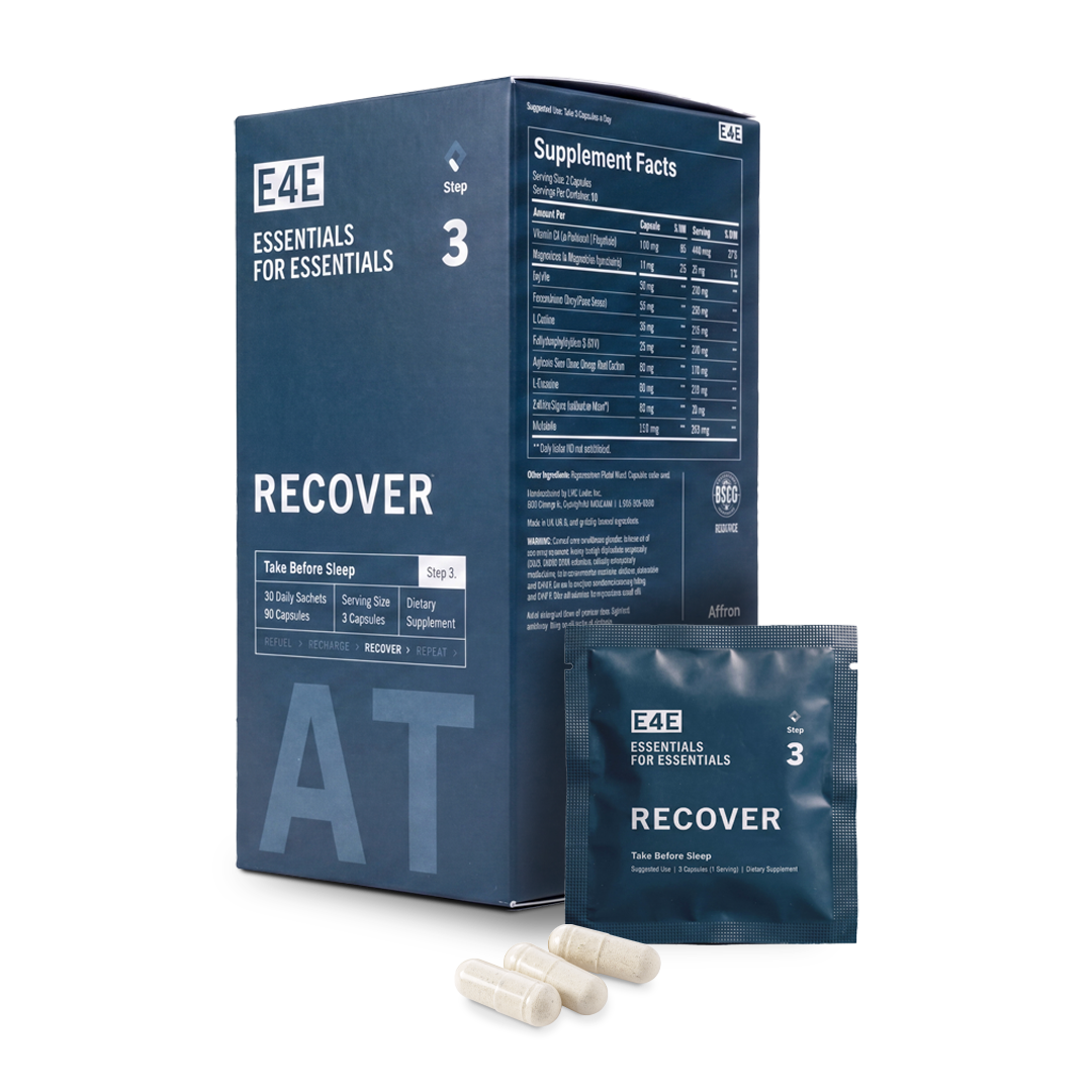 The RECOVER formula carton and daily sachet