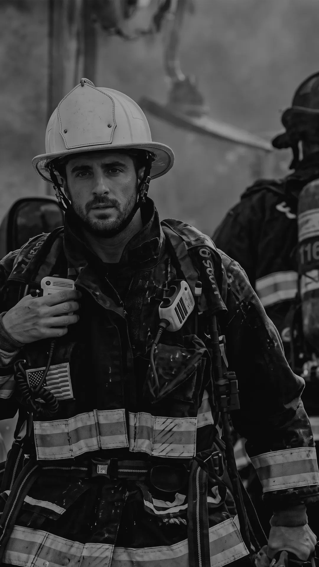E4E homepage hero — firefighter